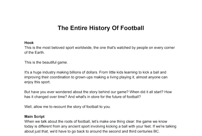 write engaging football video scripts